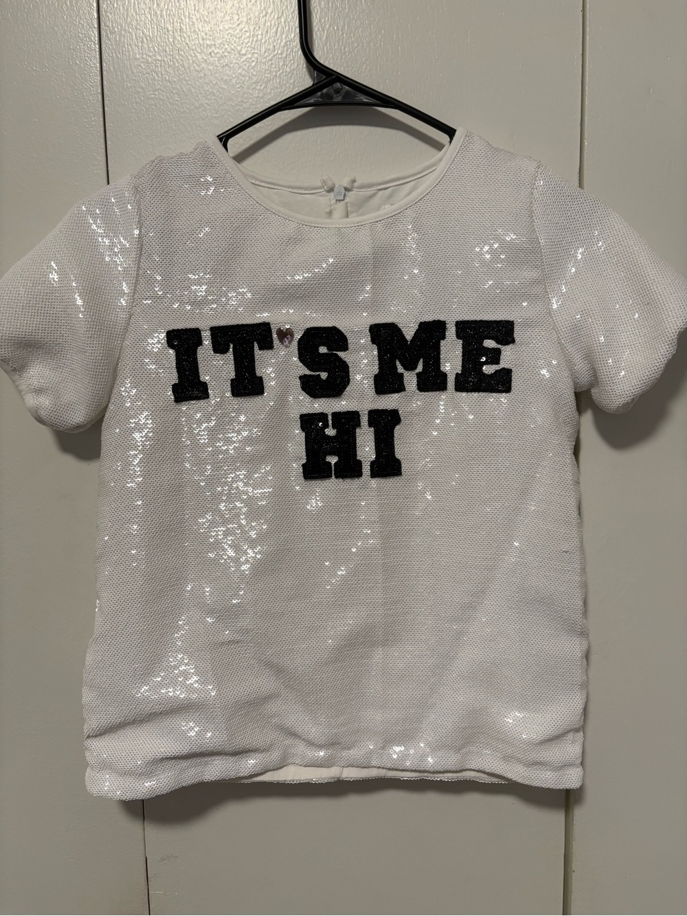 Lola + The Boys girls size 8 It’s Me, Hi sequin shirt, white & black